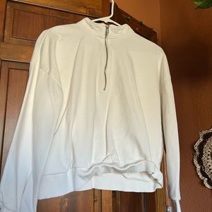Men's White Half-Zip Sweater